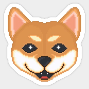 Shiba Inu Pixel Art Sticker